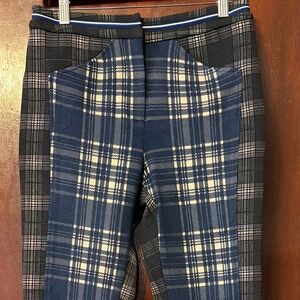 Women’s Tracy Reese Blue and Black Plaid Trousers